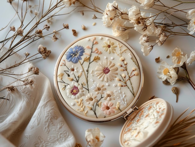 hoop broderie colorată